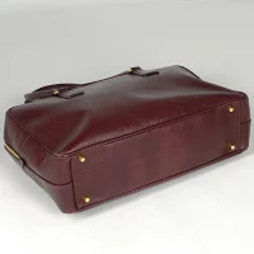 Prada Saffiano Purple Plate Bordeaux Handbag Leather Boston Purple